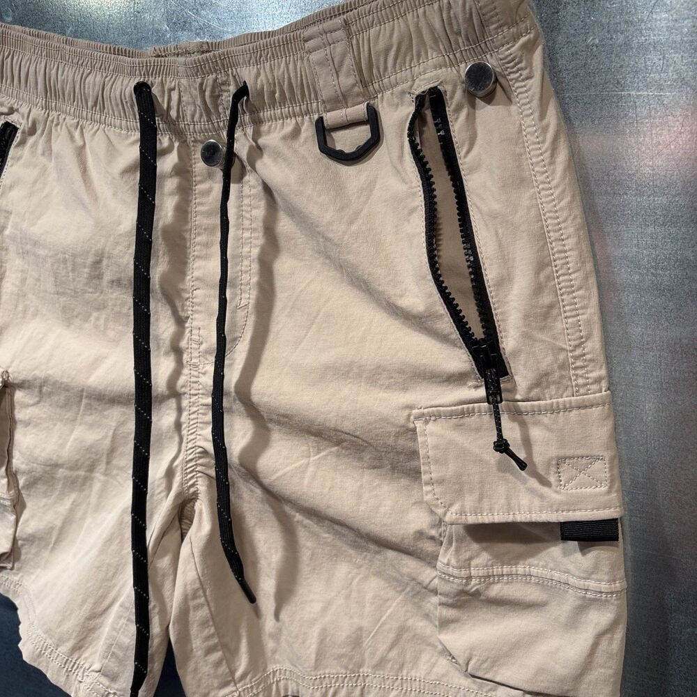 Aeropostale Tech Utility Cargo Jogger Shorts Stretch Beige Men’s XS 6" 28" Waist - Picture 8 of 16